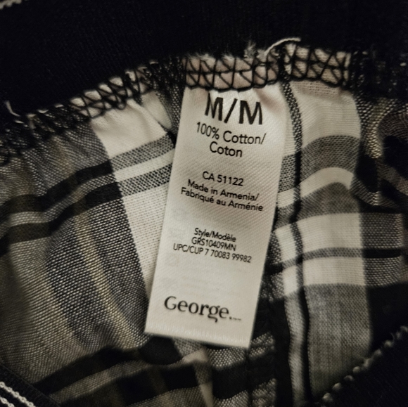 George Men's NWT Lounge Relax Pajama Pants Sleep Plaid Pattern PJ pj Medium BNWT - Picture 5 of 6
